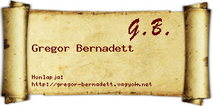 Gregor Bernadett névjegykártya